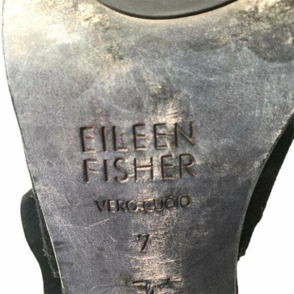 Eileen Fisher Suede Almond Toe Slingback Heels - Picture 11 of 11